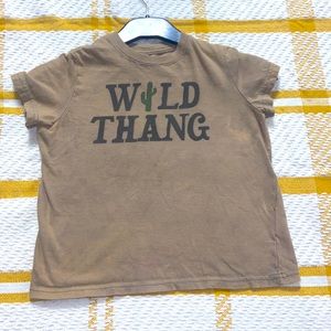 Size 5/6 bleach distressed “ wild thang “ tee